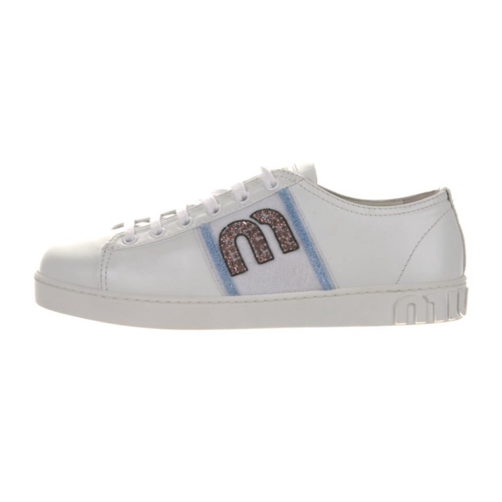 MIU MIU Printed Sequin Embellishments Sneakers 9.5